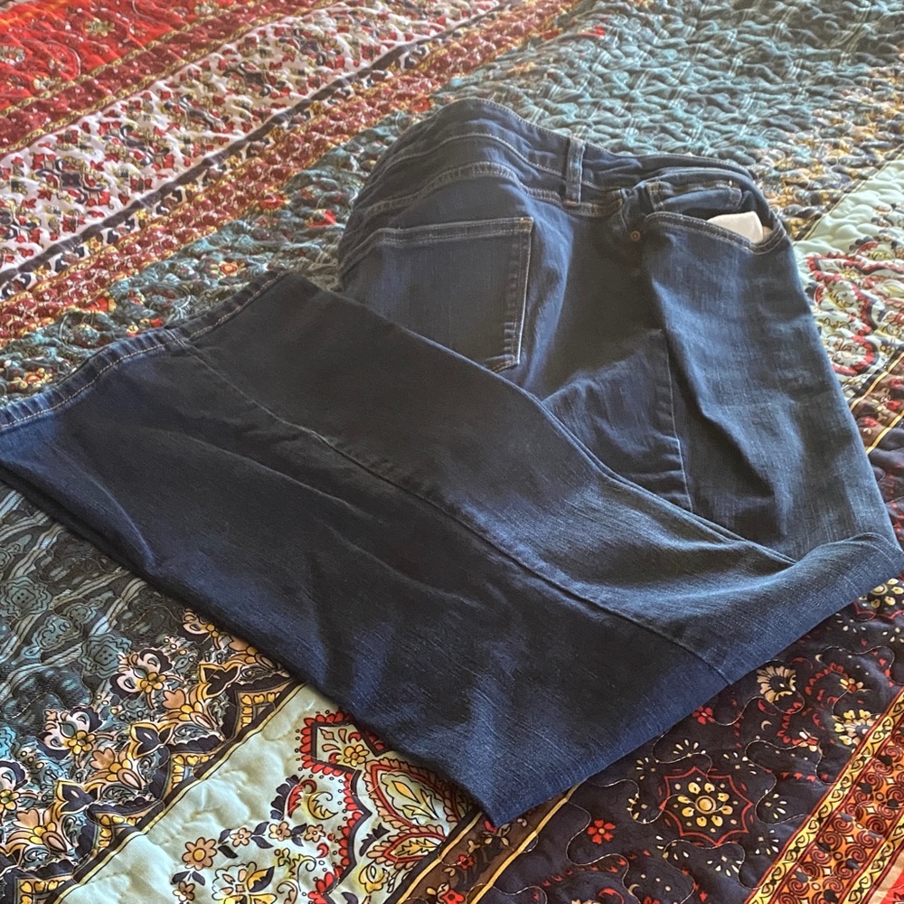 St. John's Bay Light and Dark Blue Bootcut Jeans EUC